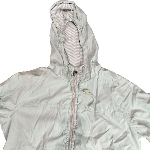 Mulberry Street Jacket Coat Mint Green Hooded Full Zip Cinch Waist Women’s M - Picture 2 of 7